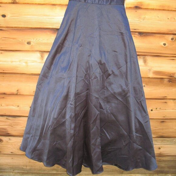 Monique Lhuillier High Neck Evening Gown Dress Navy 12 Pockets - Picture 9 of 13